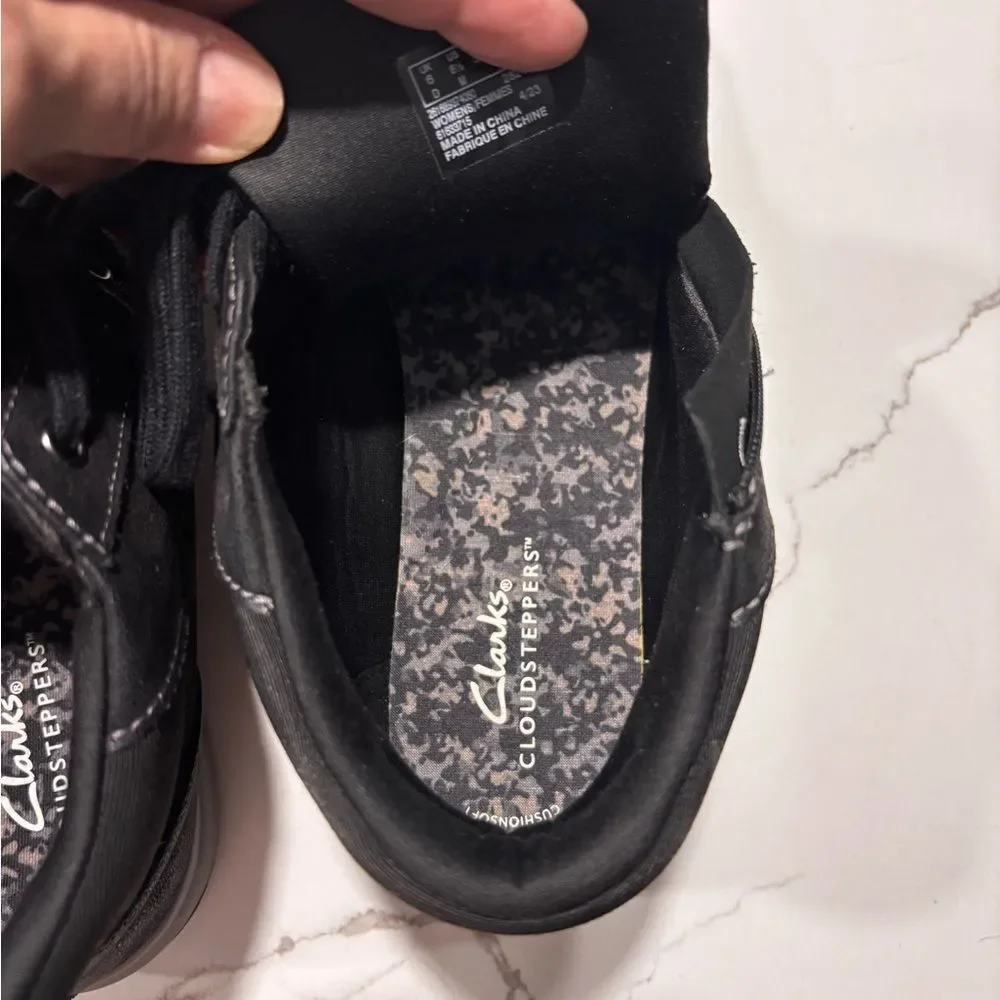 Clarks | Women's Breeze Glide Lace-Up Zip Cloudsteppers Sneakers Black Size 8.5
